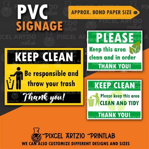 PVC SIGNAGE KEEP CLEAN THROW YOUR TRASH Lazada PH