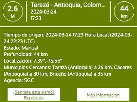 Temblor En Colombia Hoy último Sismo Reportado Este Domingo 24 De Marzo Por El Servicio