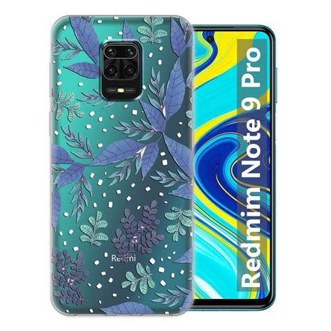 Fashionury Silicone Blue Leaves Shockproof Printed Back Cover Case