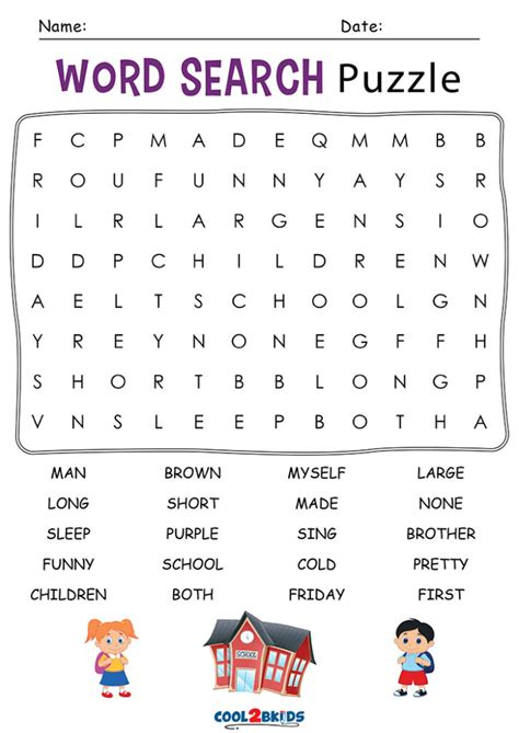 2nd Grade Word Search Cool2bKids | Printable Word Search