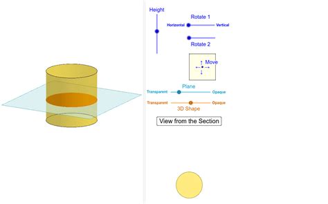 Cross Section Of Cylinder Geogebra