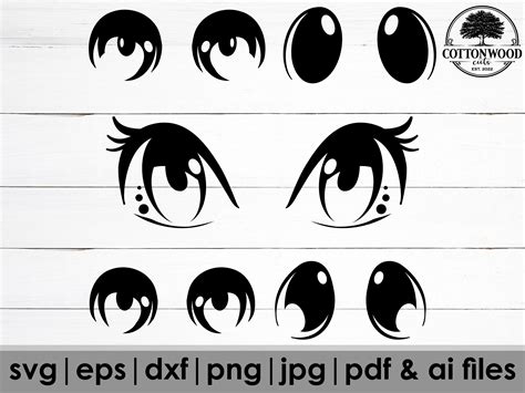 Cartoon Eyes SVG, Manga SVG, Cute Face Svg, Cute Png, Anime Files Svg ...