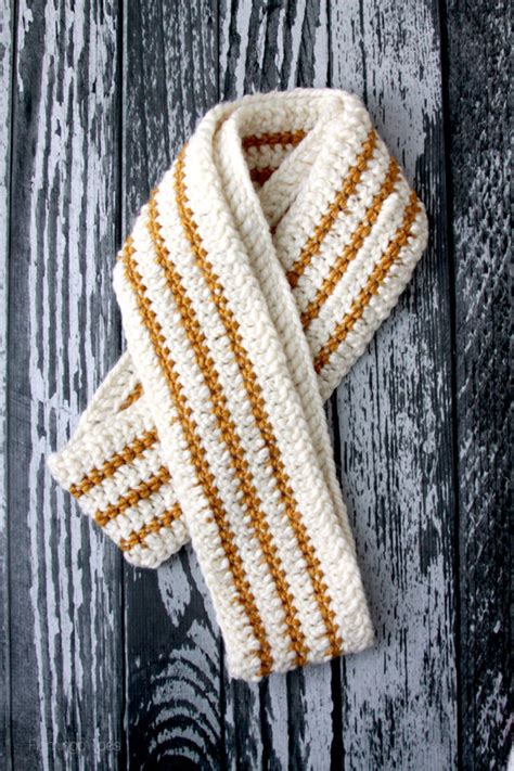 Cozy Striped Crochet Infinity Scarf