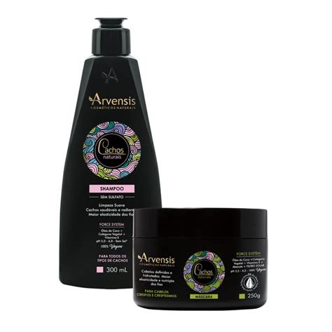 Kit Cachos Naturais Shampoo S Sulfato 300Ml Mascara Crespos