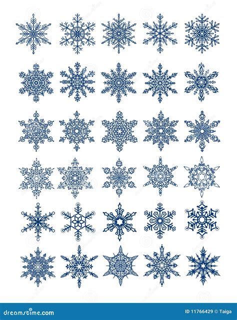 30 Unique Snowflakes in All / Vector Stock Vector - Illustration of blue, painting: 11766429