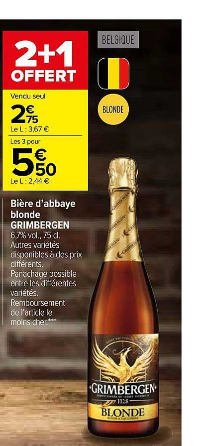Promo Bi Re D Abbaye Blonde Grimbergen Chez Carrefour Icatalogue Fr