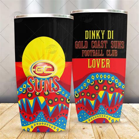 Afl Dinky Di Gold Coast Suns Football Club Lover Aboriginal Flag X