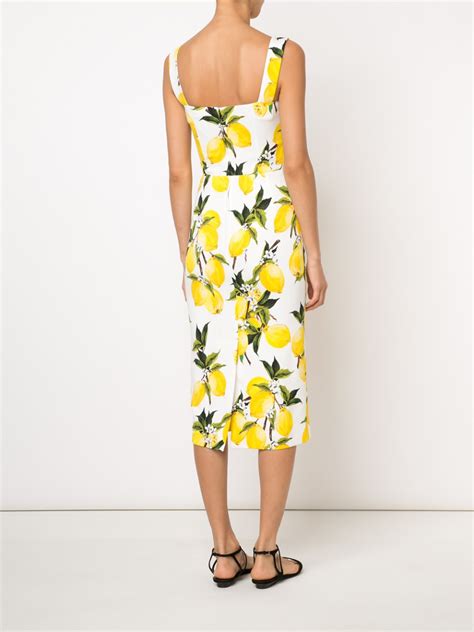 Lyst - Dolce & Gabbana Lemon Print Dress in Yellow