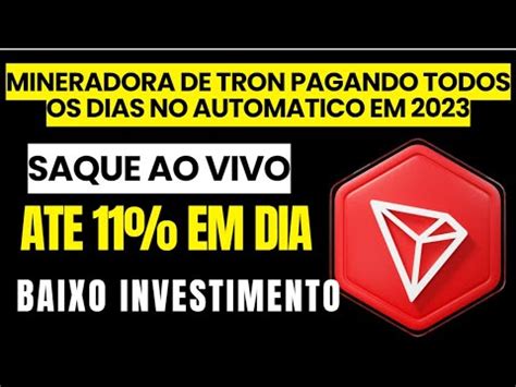 INVESTINDO E LUCRANDO TRON EM 2023MINERADORA DE TRON ATE 11 AO DIA