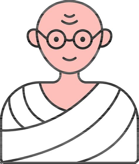 Mahatma Gandhi Cartoon Character Flat Icon. 24446823 Vector Art at Vecteezy