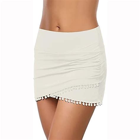 Maillot De Bain Bas Bikini Femme Tankini Jupe Courte Ourlet Hulip Gland Beach ACY210428022WHXL