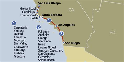 Pacific Surfliner Route Map