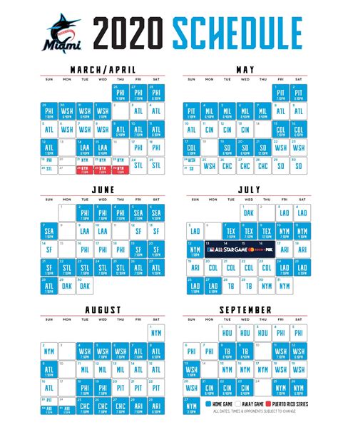 Marlins 2020 Schedule Begins At Home Vs Phillies | Printable Schedule