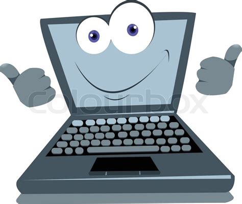 Funny Laptop Thumbs Up Stock Vector Colourbox