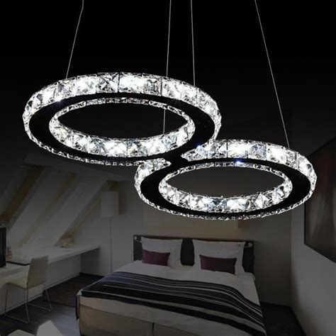 W Led Lustre Moderne En Cristal Led Cristal Lustre Blanc Froid