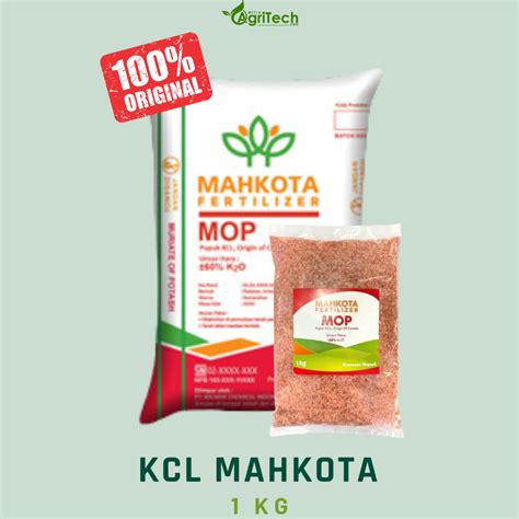 Jual PUPUK KCL MAHKOTA ORIGIN CANADA MURIATE OF POTASH MOP REPACK 1KG