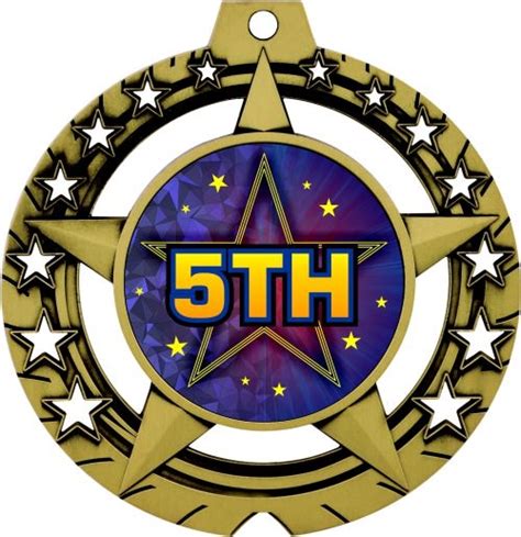 Fifth Place Medal Huge Star Blue