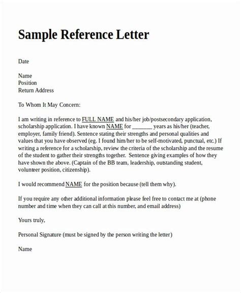 Sample Reference Letter Template For Employee