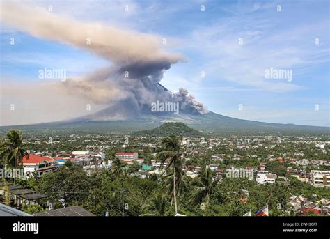 Cloud Of Smoke Pyroclastic Flow Sweep Down The Flanks Of Mayon