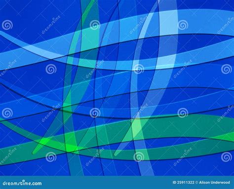 Blue And Green Lines Curving On Blue Background Stock Illustration