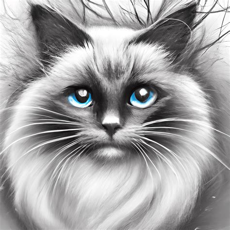 Colorful Fluffy Cat Sketch · Creative Fabrica