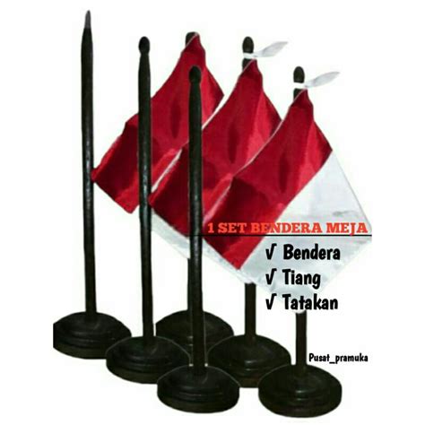 Jual Set Bendera Meja Tiang Merah Putih Indonesia Shopee Indonesia