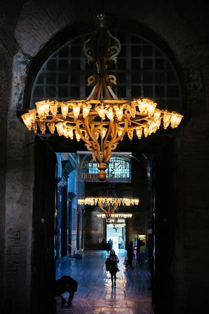 Interior De Hagia Sophia En Fondo De Arquitectura De Estambul Turqu A