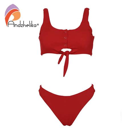 Andzhelika Sexy C Tel Smocks Bikini Ensembles Femmes Solide Deux