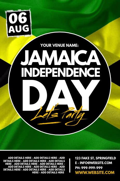 Salinan Jamaica Independence Day Poster Postermywall