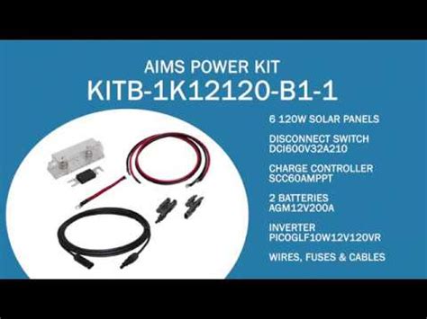 Aims Watt Solar With Watt Vdc Power Inverter Charger Kit Off