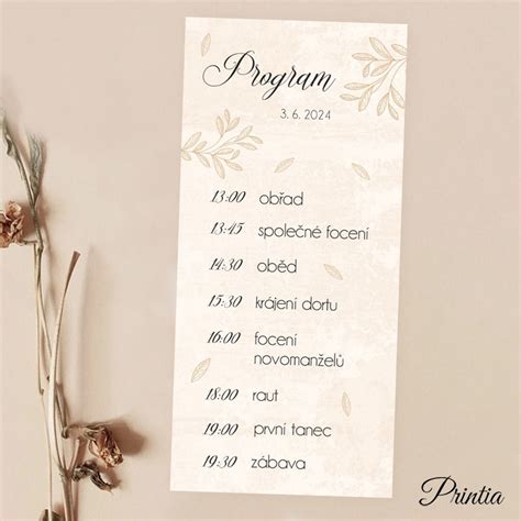 PRK88 - Krémový svatební program | Printia 