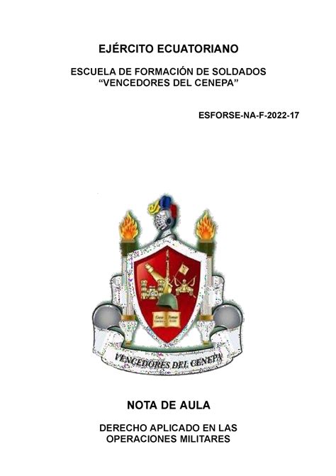 Nota De Aula Daom Ej Rcito Ecuatoriano Escuela De