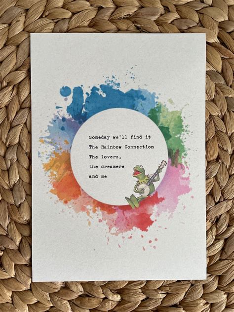 PRINT Kermit Rainbow Connection Song Lyrics the Muppet Movie - Etsy