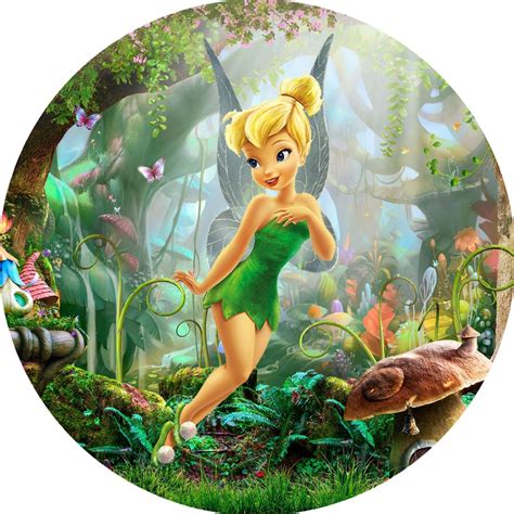 Painel Redondo Tecido Sublimado D Sininho Wrd Tinkerbell Sininho The