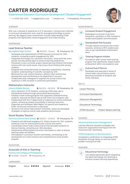 5 Math Teacher Resume Examples And Guide For 2024