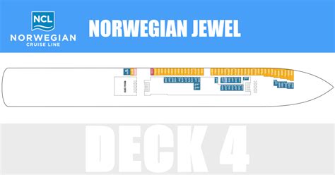 Norwegian Jewel Deck 4 - Activities & Deck Plan Layout