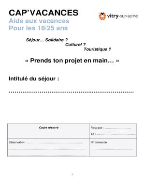 Remplissable En Ligne Aide Aux Vacances De L Ancv Pour Les Ans
