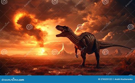 The Moment Of Asteroid Impact The Earth And Eliminated Dinosaurs Ai