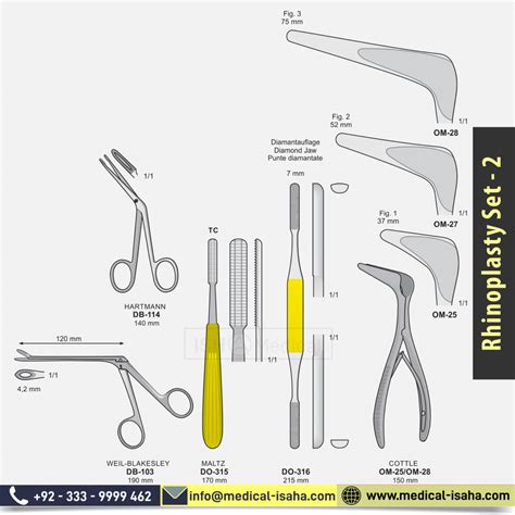 Basic Rhinoplasty Surgery Set Handmade Tools Isaha Medical