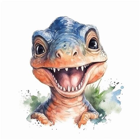 Premium Photo Watercolor Painting About Tyrannosaurus