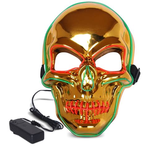 Halloween LED Mask Purge Masks With Lighten EL Wires Scary Light Up