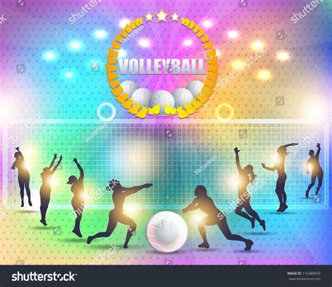 Dynamic Background Design Volleyball For Sports Themed Artworks