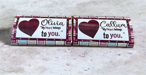 Personalised Love Chocolate Bar Wrapper or With Galaxy Chocolate ...