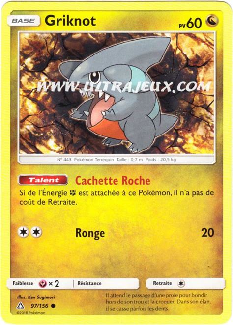 Griknot Carte Pok Mon Cartes L Unit Fran Ais Ultrajeux