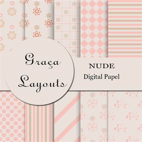 Kit Scrap Digital Papel Nude E Max