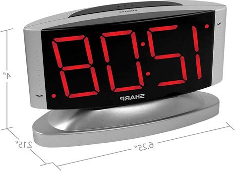 sharp home led digital alarm clock swivel
