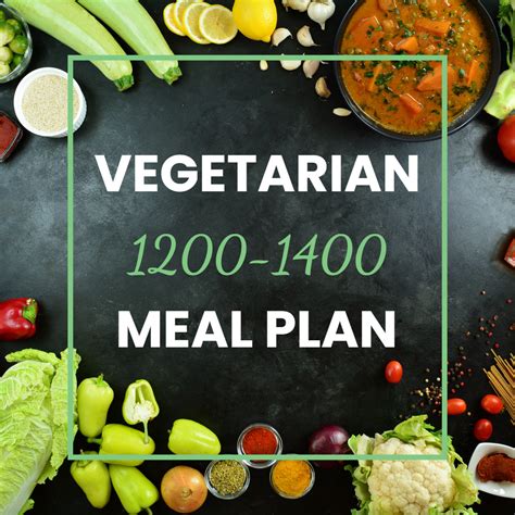 1200-1400 Calorie Vegetarian Meal Plan Planner Weight Management Weight ...