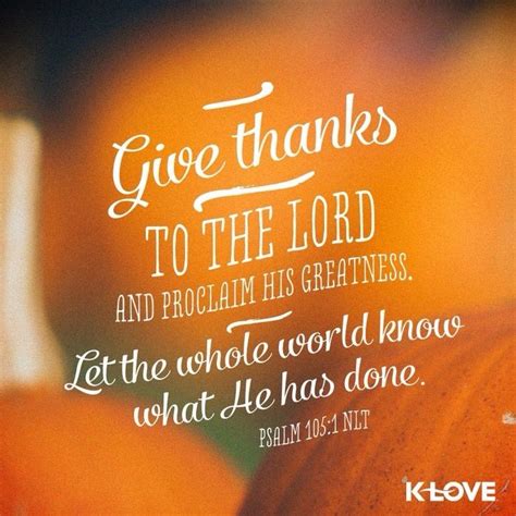 HAPPY THANKSGIVING What Are You Especially Thankful For Psalm 105