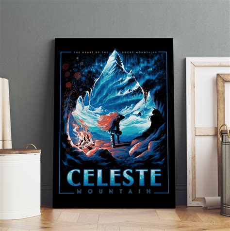 Celeste Poster Indie Gaming Art Celeste Rolled Canvas Print Gaming Room Gift 2 - Etsy