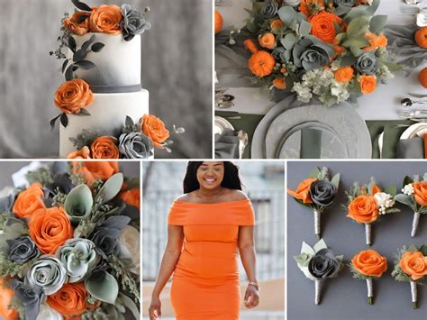 Orange Wedding Color Palette Beautiful Orange Tangerine Dark Grey